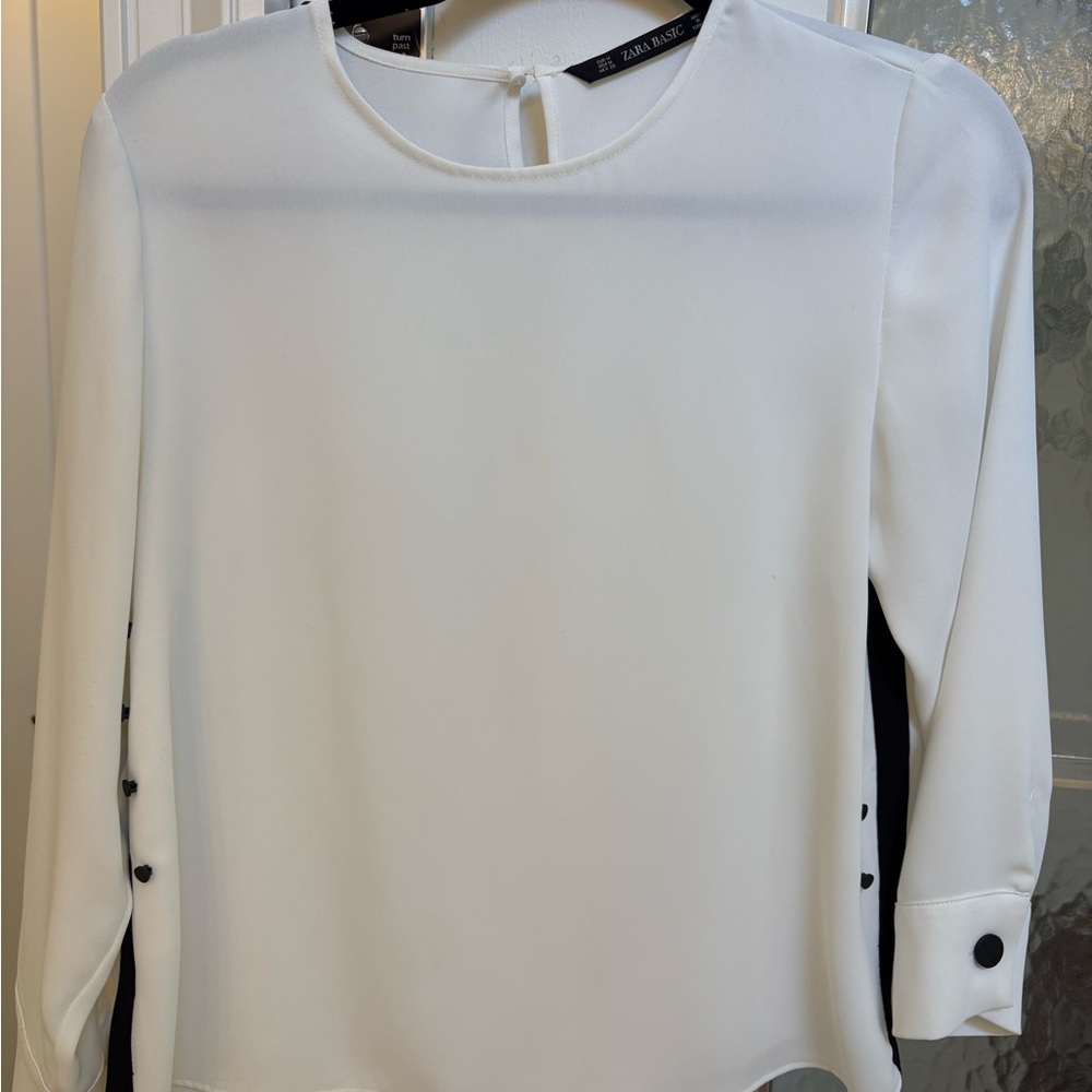 Zara White Fitted Blouse
